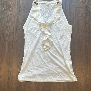 Lily Pulitzer White Sleeveless Ruffle Tank Top